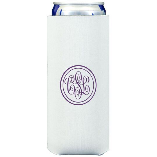 Double Circle Monogram Collapsible Slim Koozies
